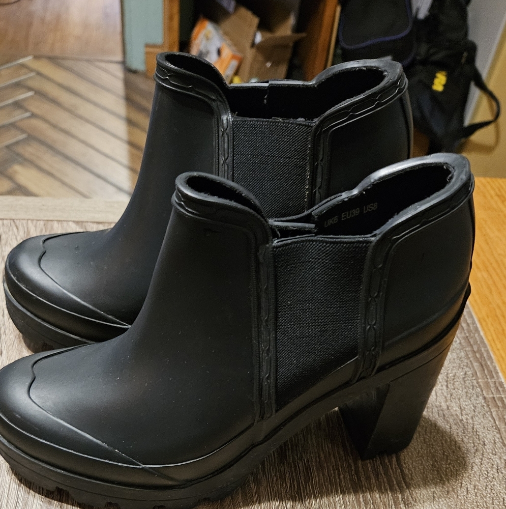 Hunter Original Platform High Heel Chselsa Rain Boots, Women's Size 8 - Picture 3 of 11
